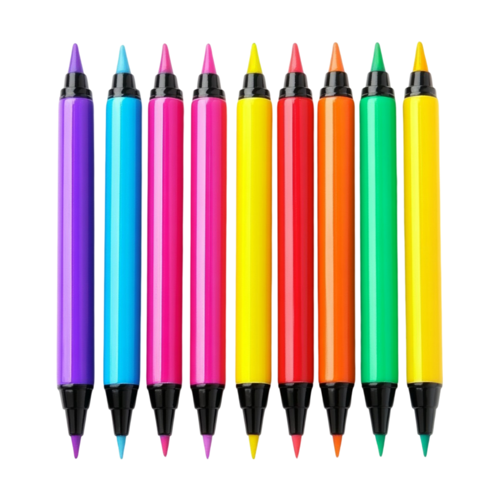 Colorful Pens on Transparent Background png