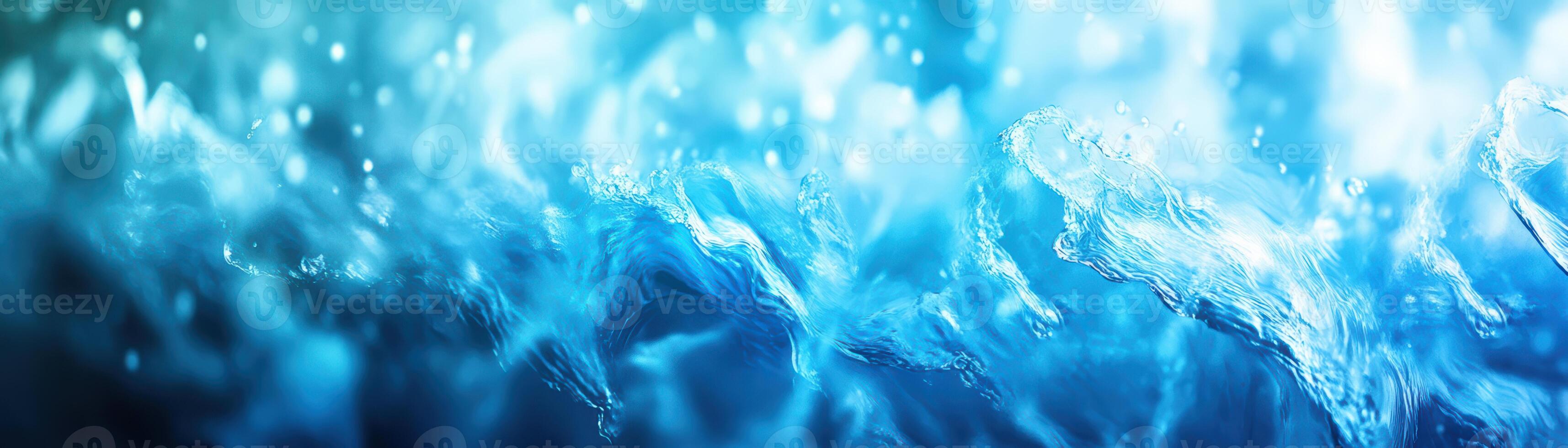 A blue ocean with water splashing and waves crashing photo