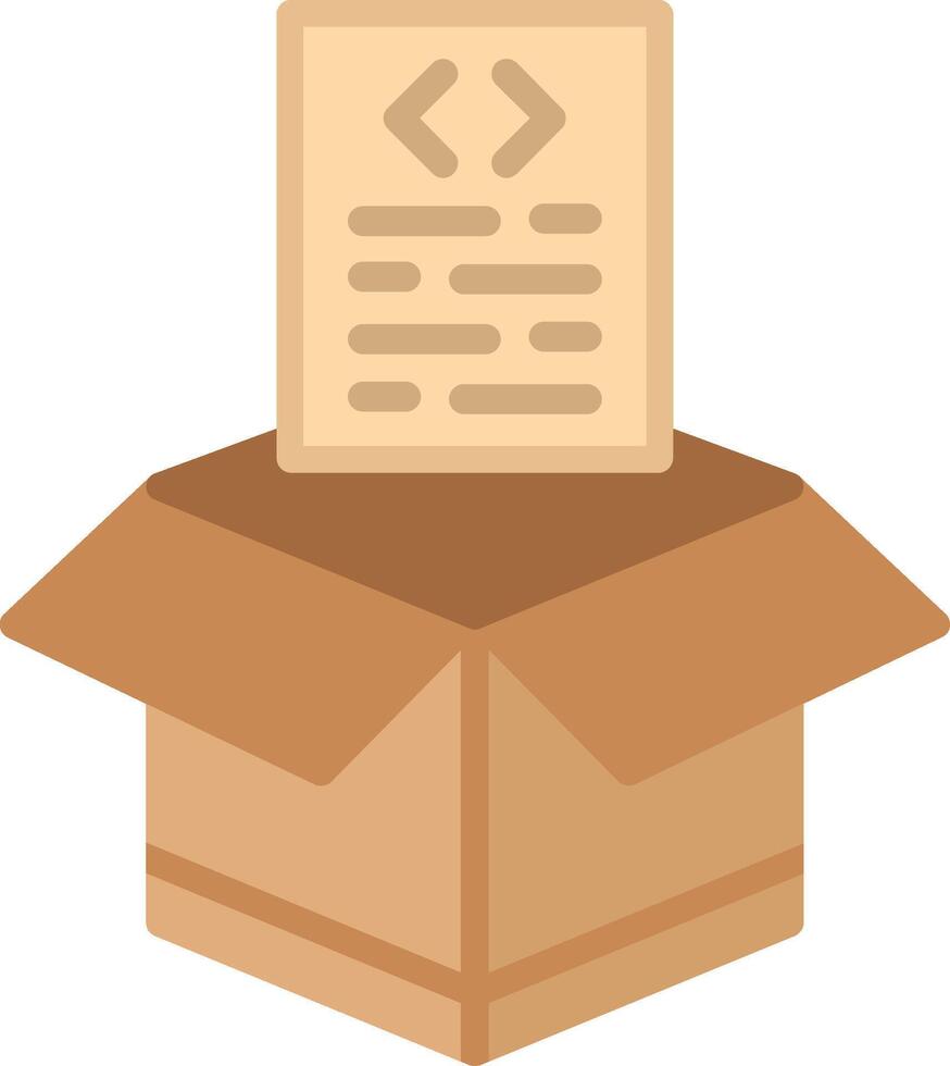 Open Box Flat Illustration Icon Design vector