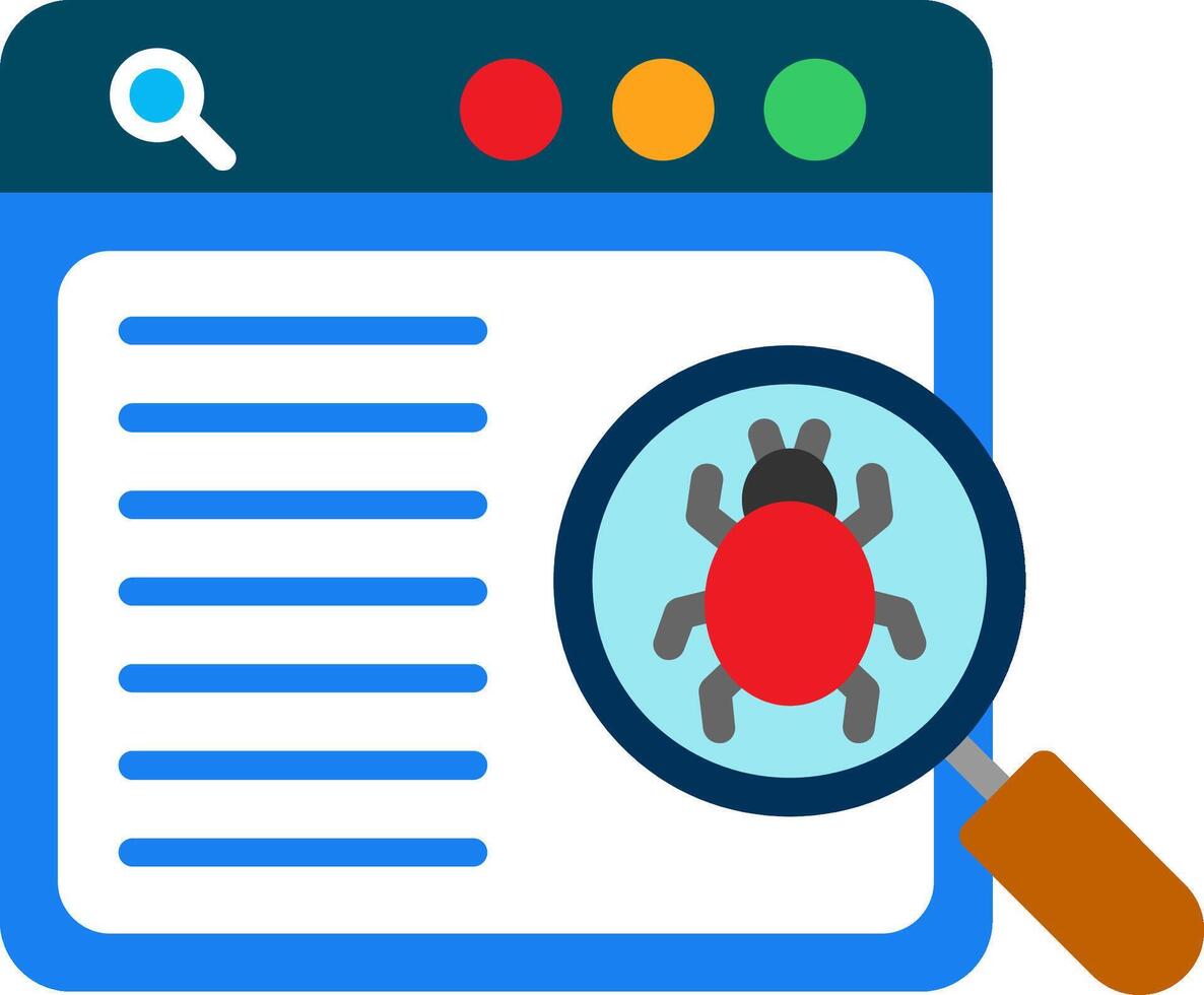 Virus Scan Flat Illustration Icon Design vector