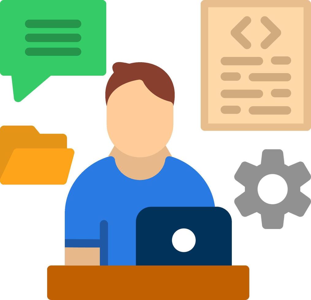 Multitask Flat Illustration Icon Design vector
