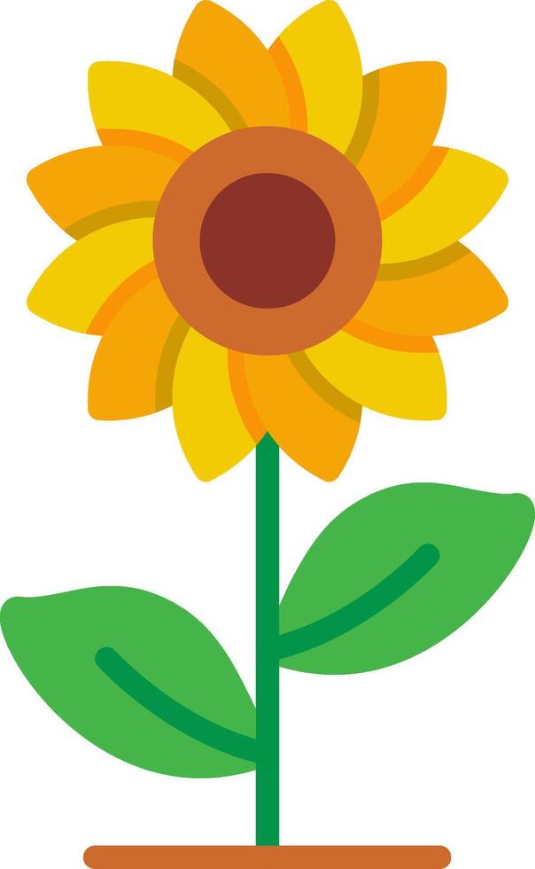 Sunflower Flat Illustration Icon Design vector
