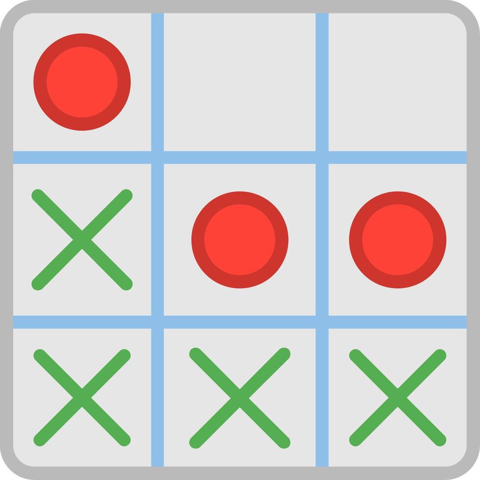 Tic Tac Toe Flat Illustration Icon Design vector