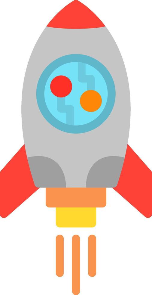 Rocket Flat Illustration Icon Design vector