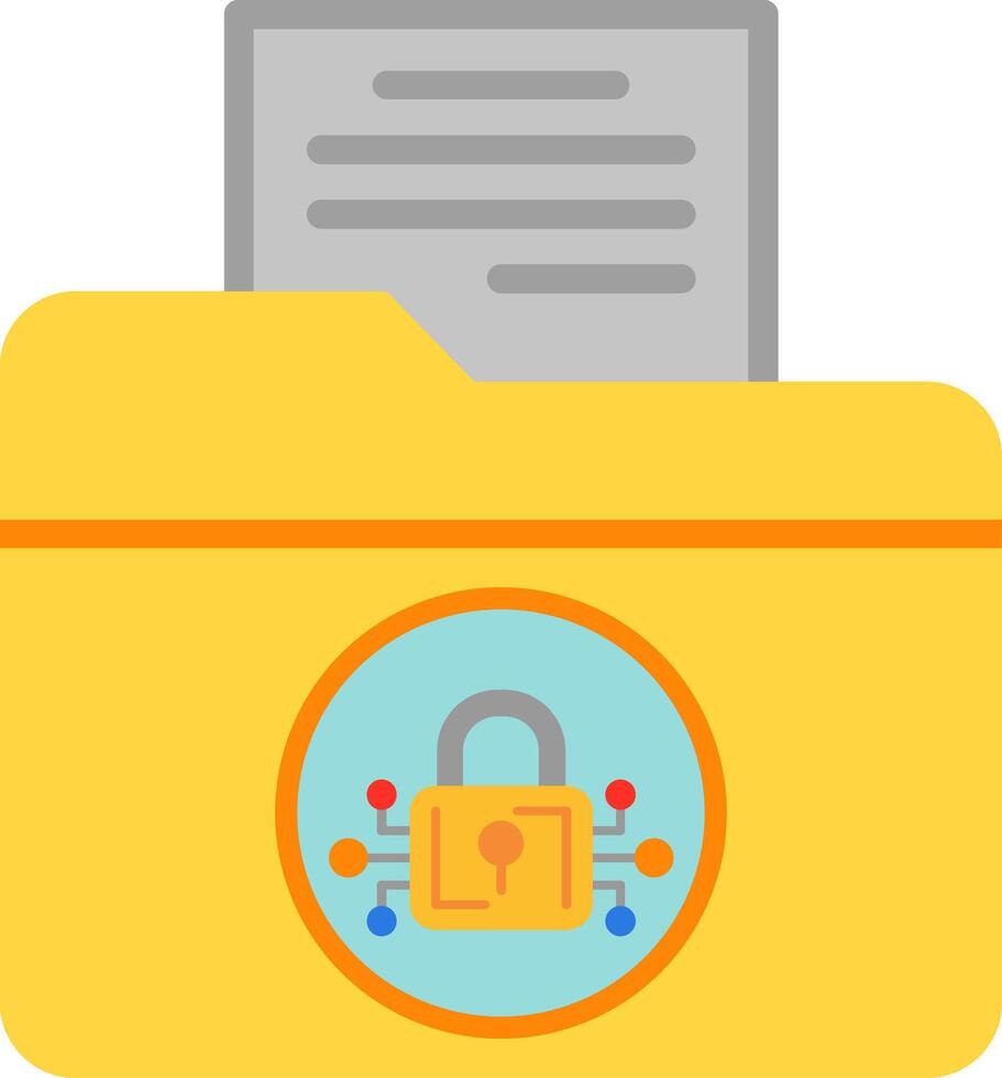 Data Encryption Flat Illustration Icon Design vector