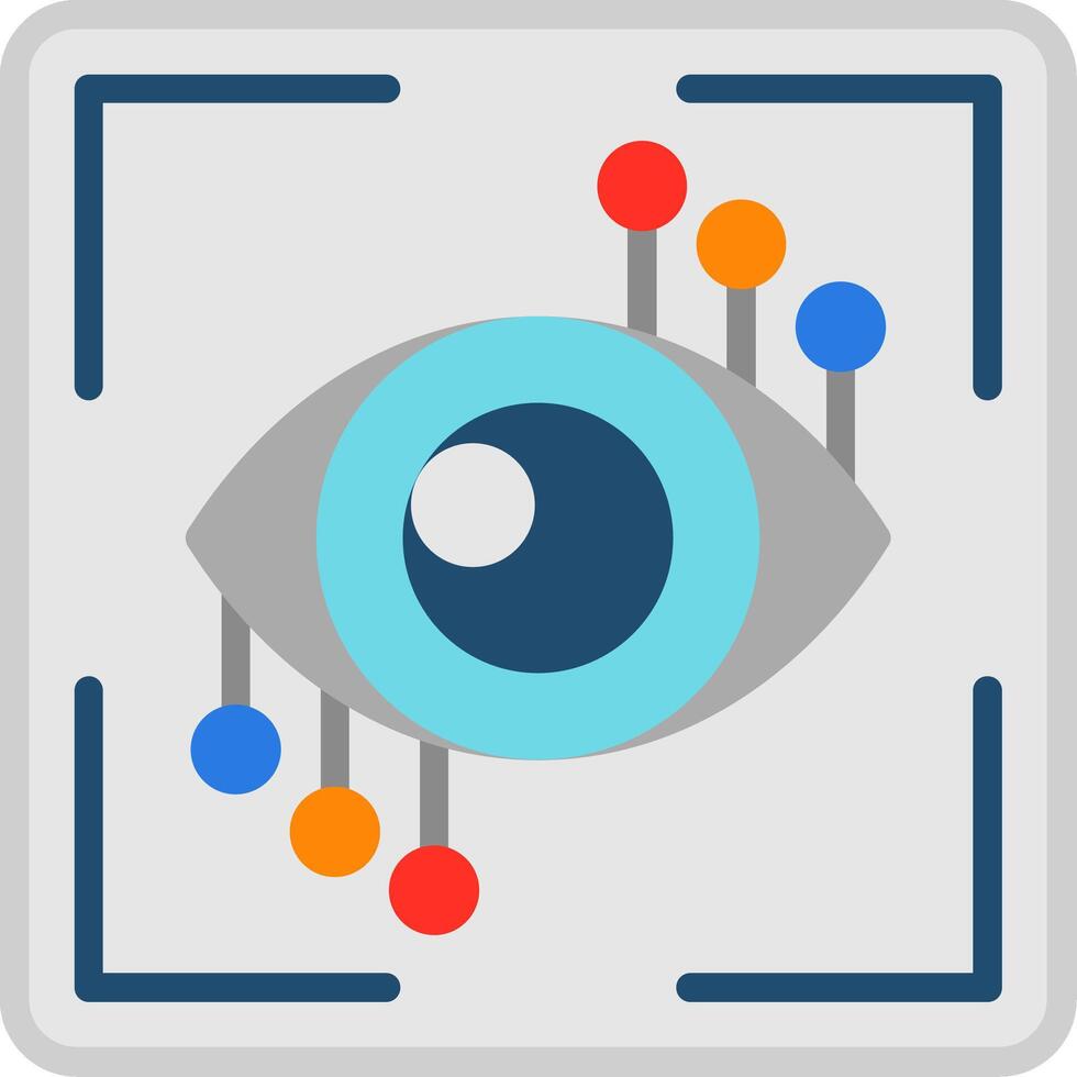 Eye Scanner Flat Illustration Icon Design vector