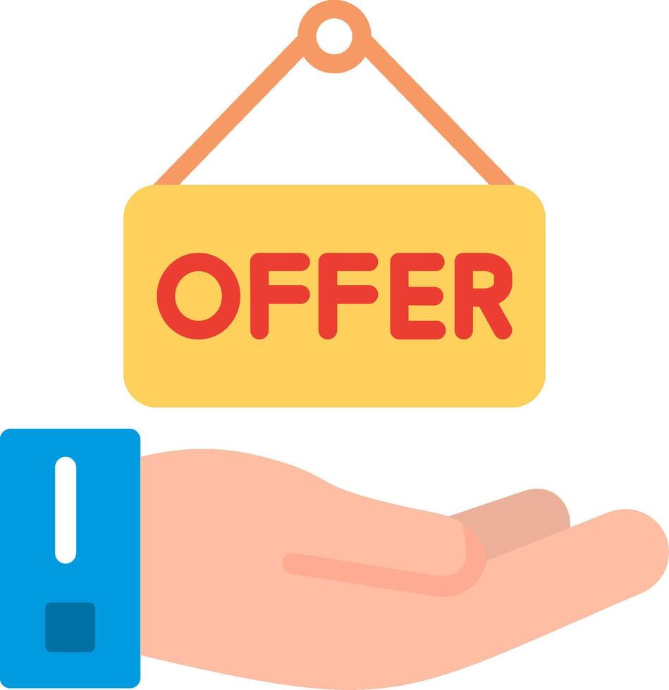 Offer Flat Illustration Icon Design vector