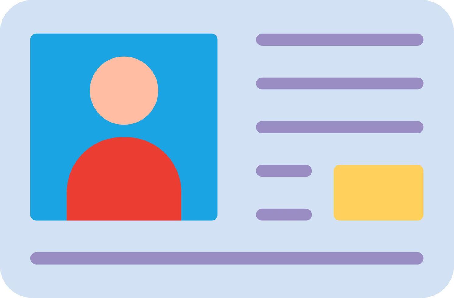 Id Card Flat Illustration Icon Design vector