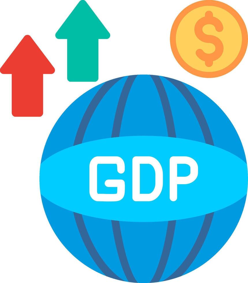 Gdp Flat Illustration Icon Design vector