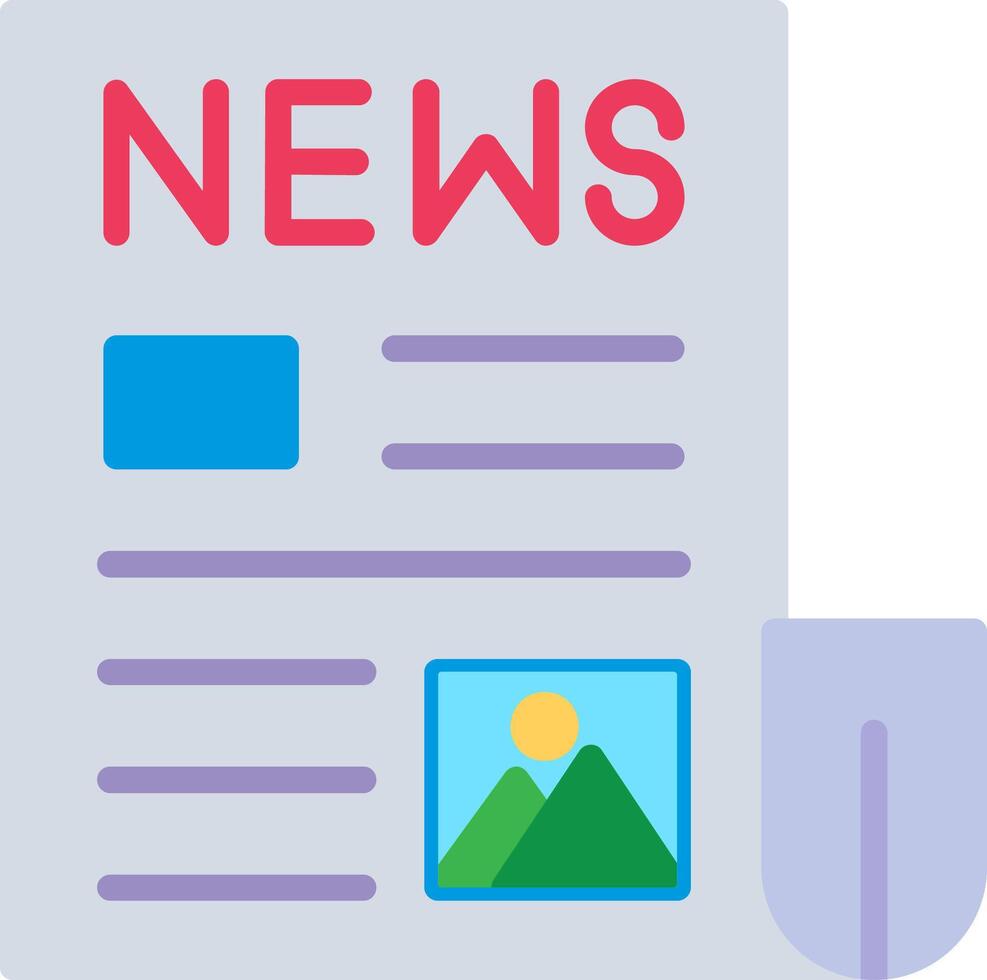 Newspaper Flat Illustration Icon Design vector
