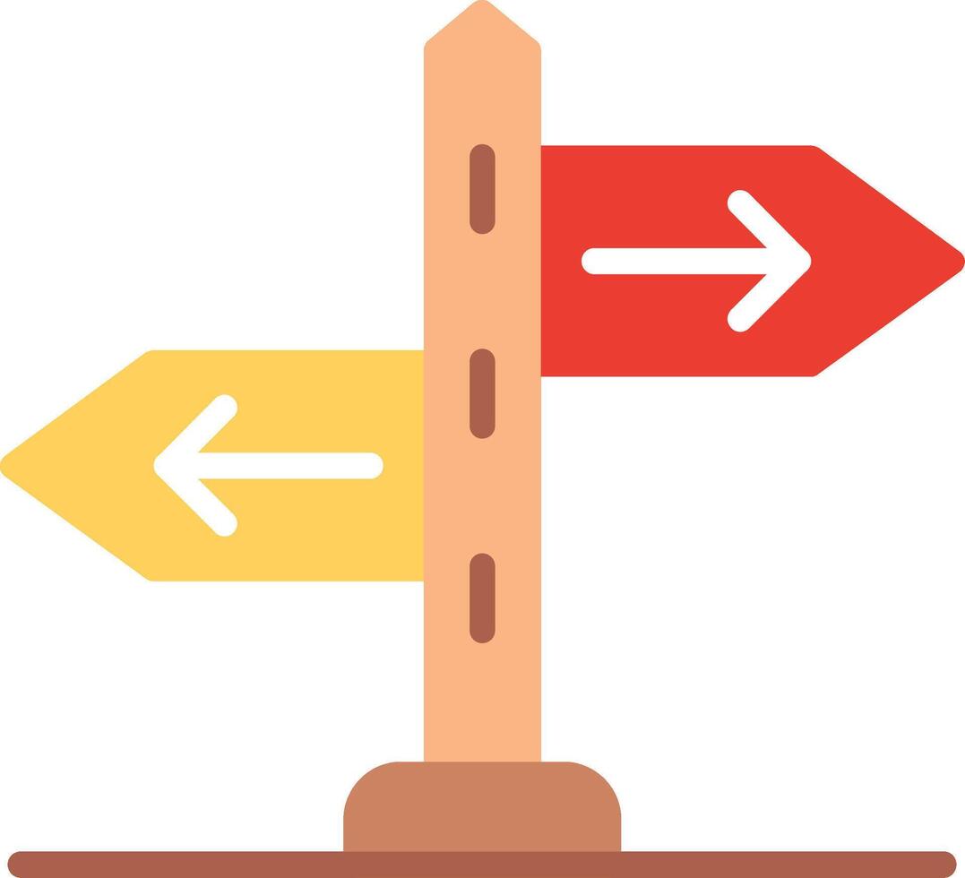 Sign Post Flat Illustration Icon Design vector