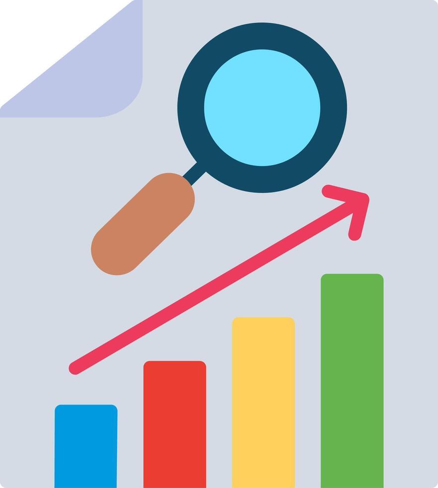Market Research Flat Illustration Icon Design vector