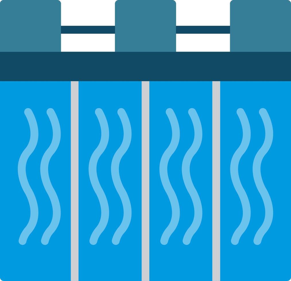 Hydroelectric Power Station Flat Illustration Icon Design vector