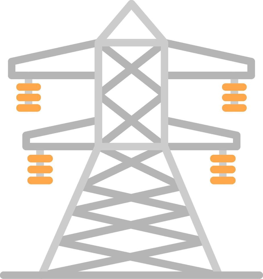 Transmission Tower Flat Illustration Icon Design vector