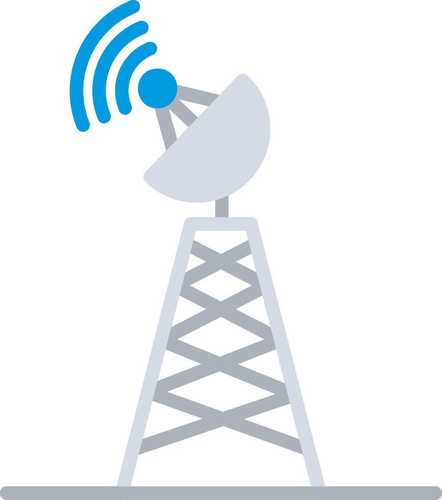 Radar Tower Flat Illustration Icon Design vector