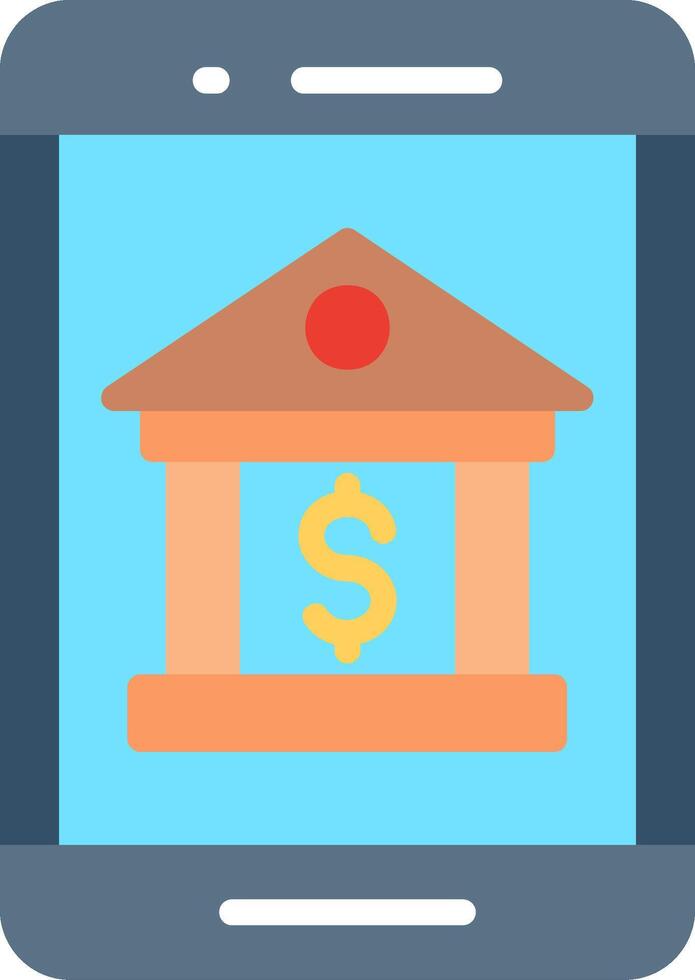 Mobile Banking Flat Illustration Icon Design vector