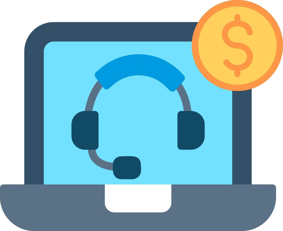 Customer Support Flat Illustration Icon Design vector