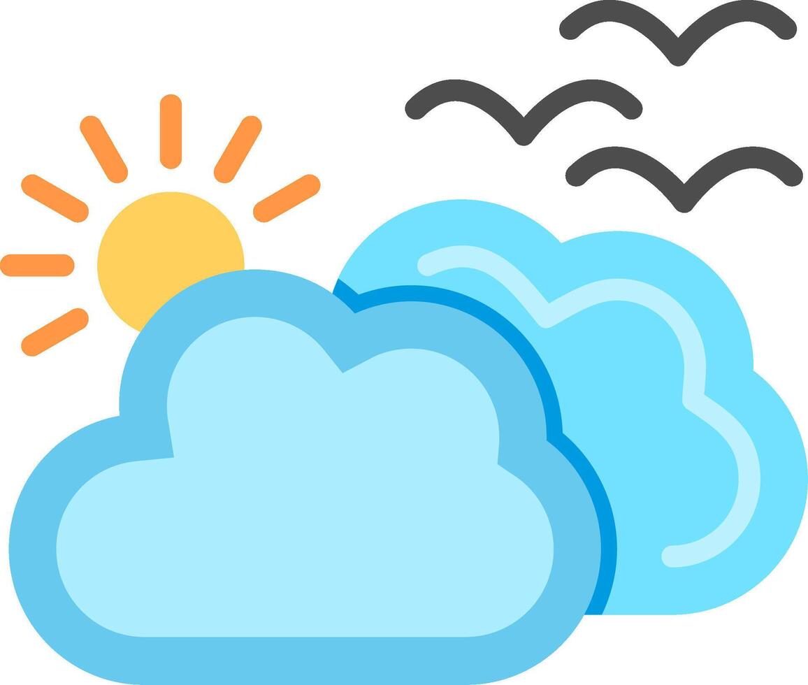 Cloudy Flat Illustration Icon Design vector