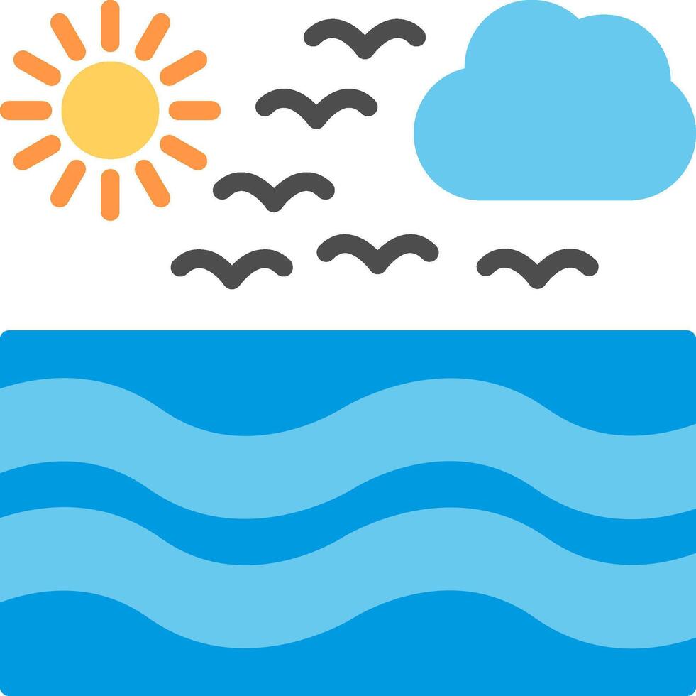 Water Waves Flat Illustration Icon Design vector