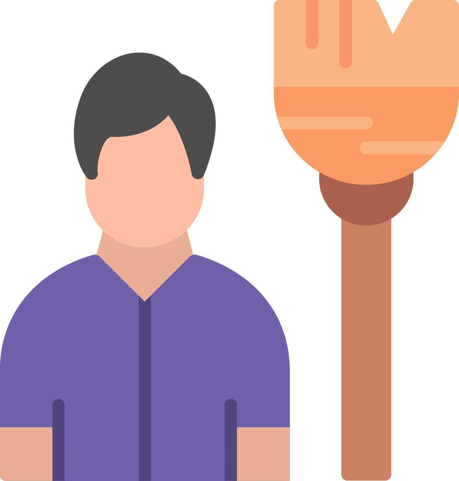 Sweeper Flat Illustration Icon Design vector