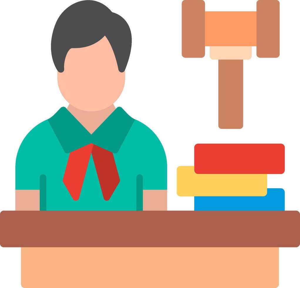 Male Judge Flat Illustration Icon Design vector