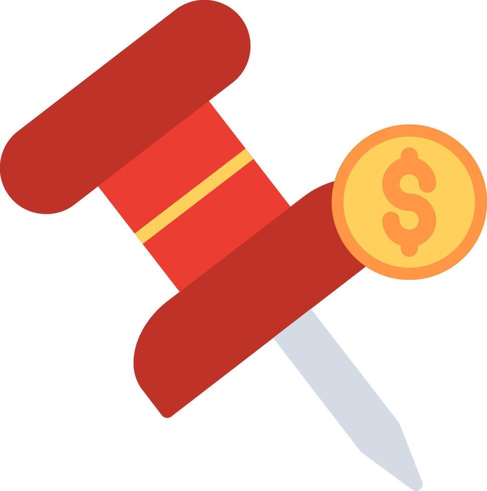 Push Pin Flat Illustration Icon Design vector
