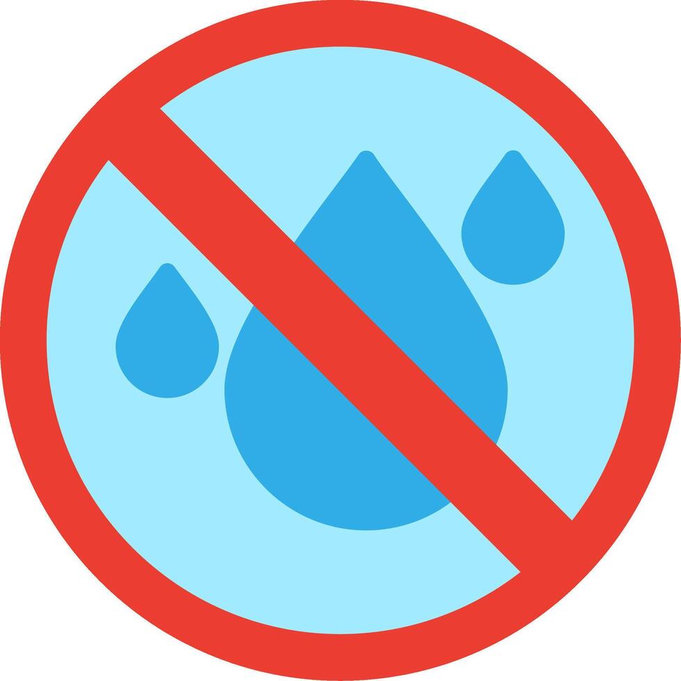 No Water Flat Illustration Icon Design vector