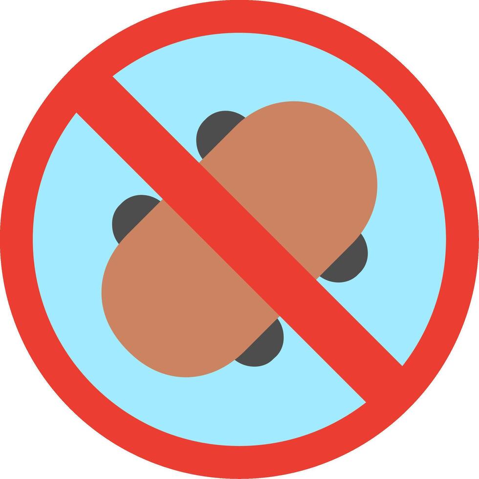 No Skating Flat Illustration Icon Design vector