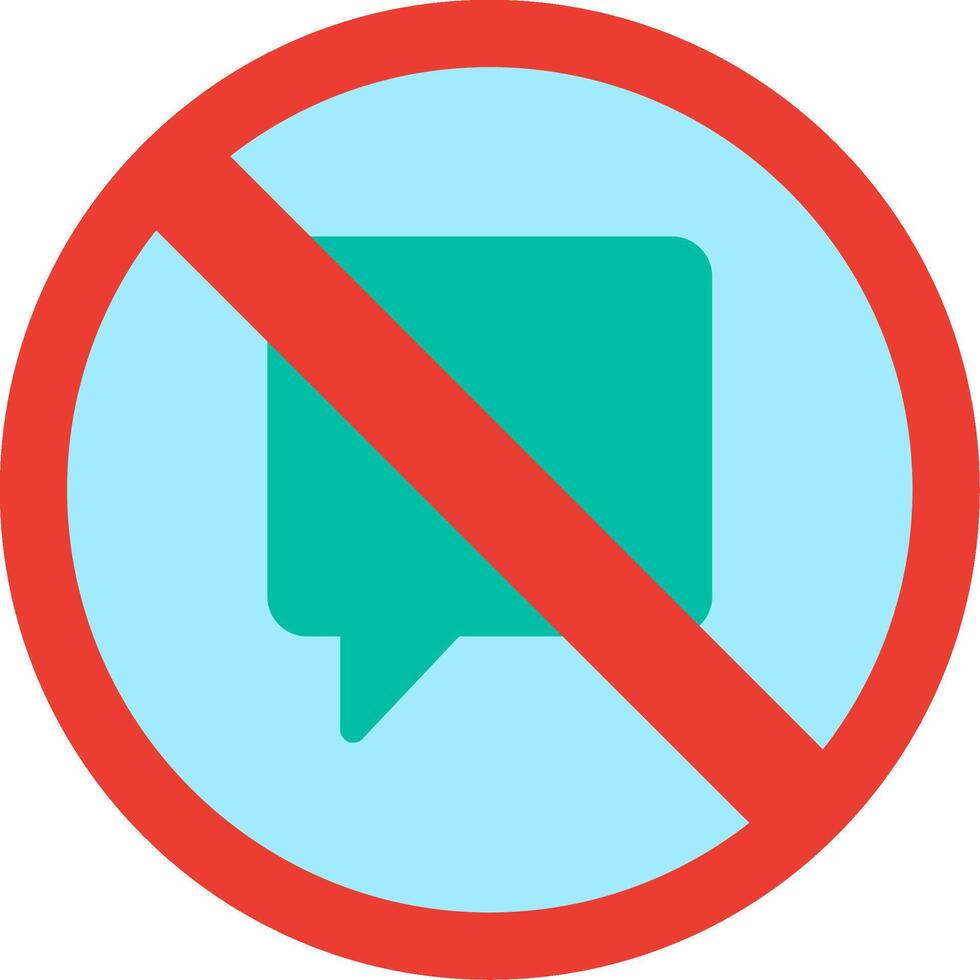 No Talk Flat Illustration Icon Design vector