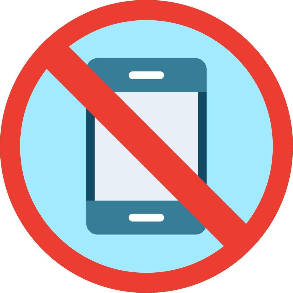 No Phones Flat Illustration Icon Design vector