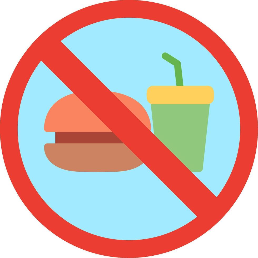 No Food Flat Illustration Icon Design vector