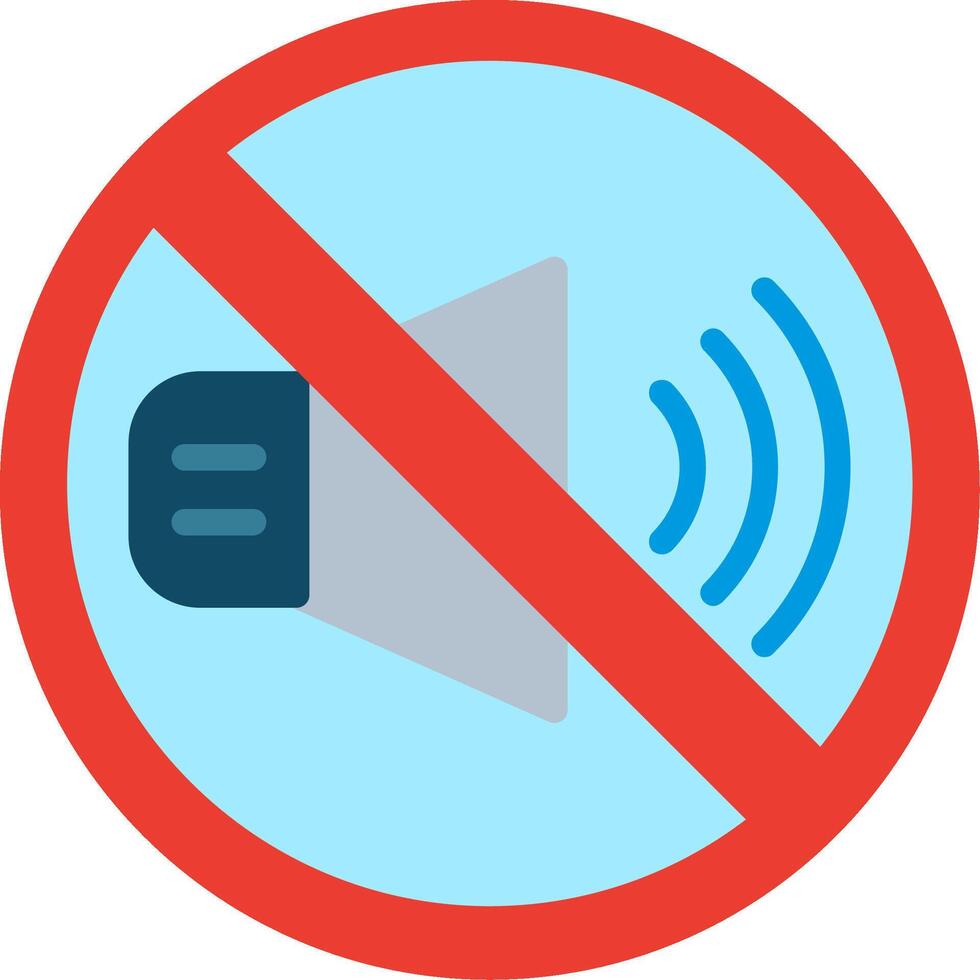 No Sound Flat Illustration Icon Design vector