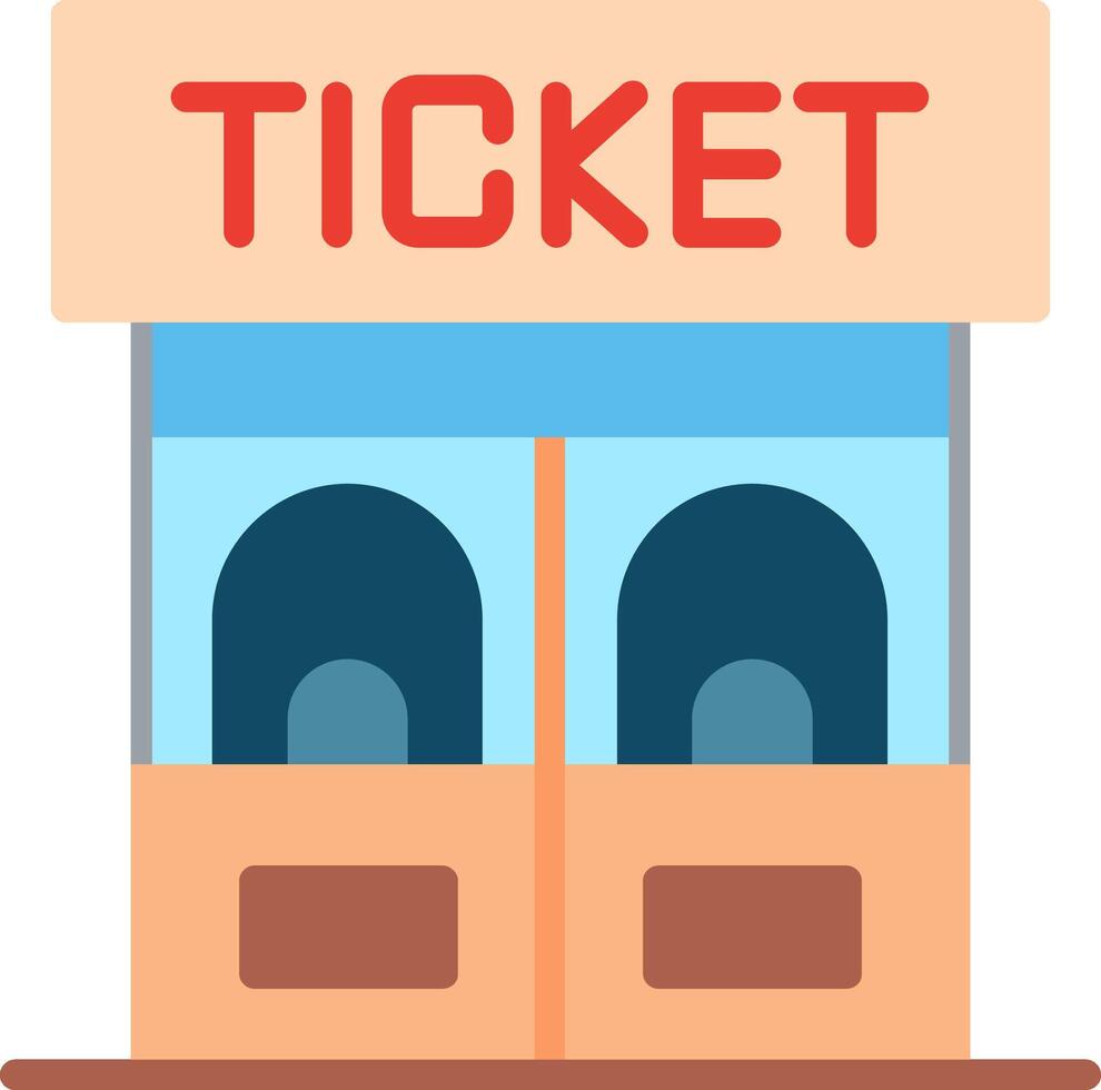 Ticket Office Flat Illustration Icon Design vector