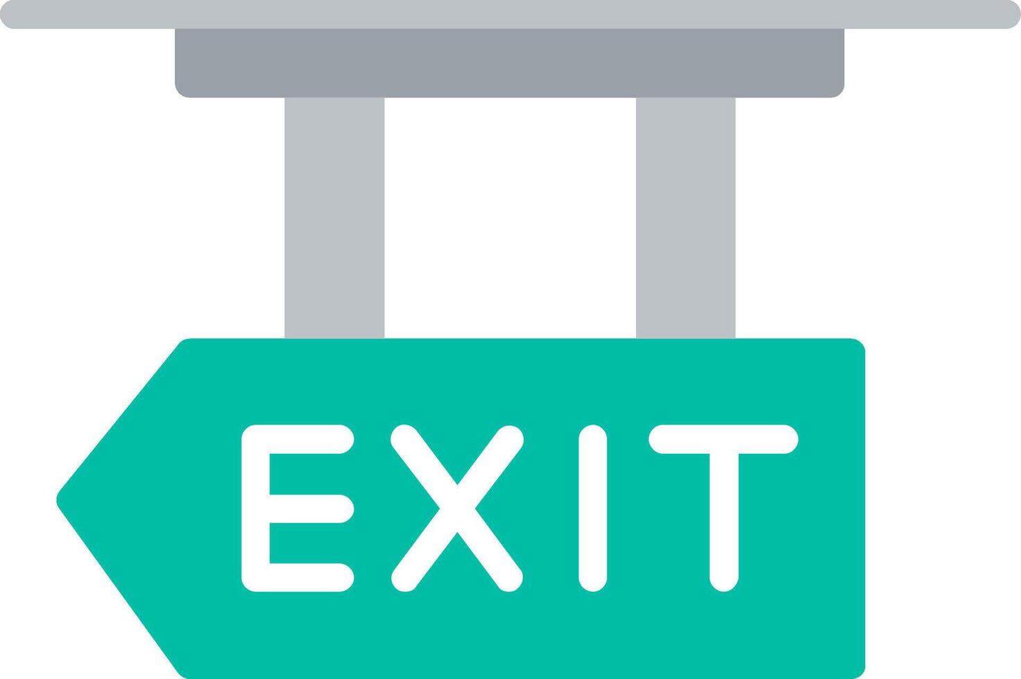 Exit Flat Illustration Icon Design vector