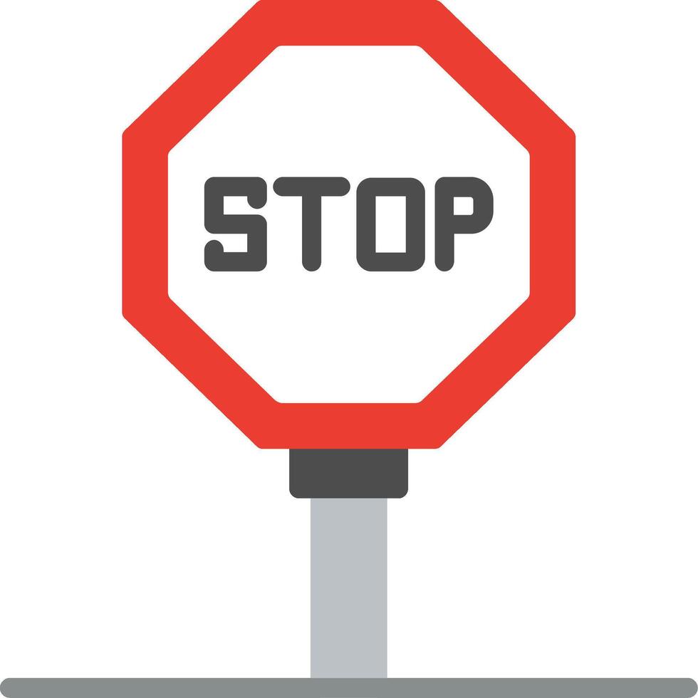 Stop Signal Flat Illustration Icon Design vector
