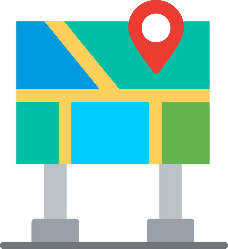 Railway Map Flat Illustration Icon Design vector