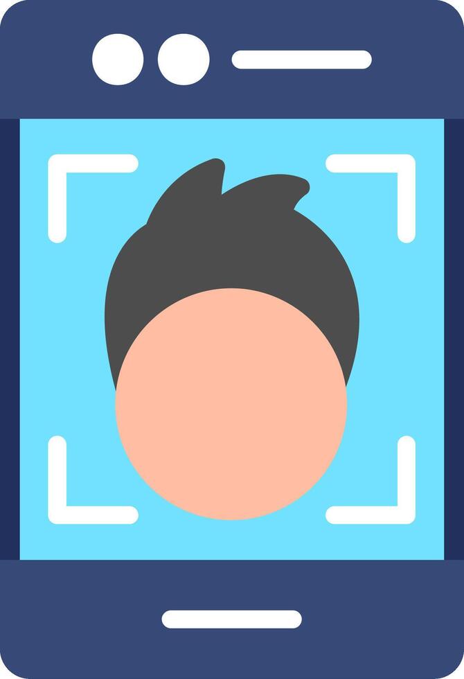 Face Lock Flat Illustration Icon Design vector