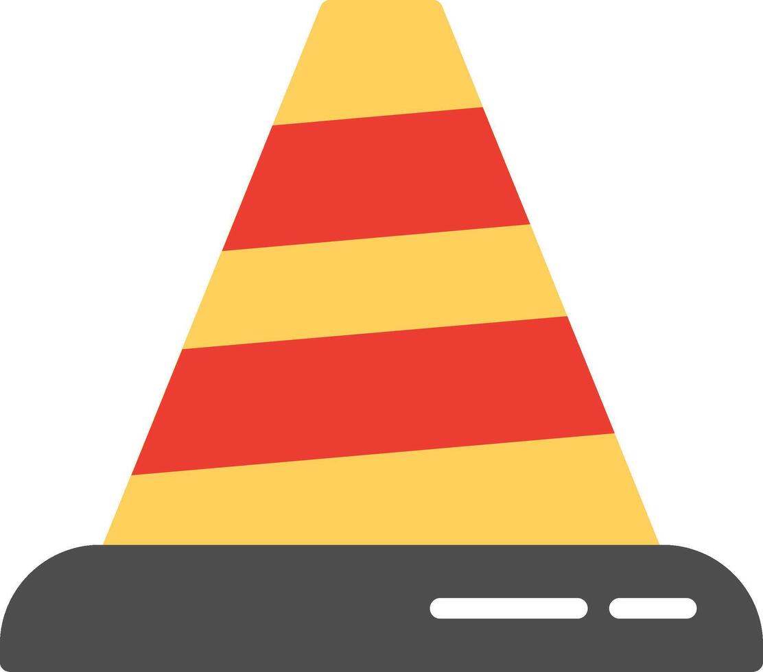 Traffic Cone Flat Illustration Icon Design vector