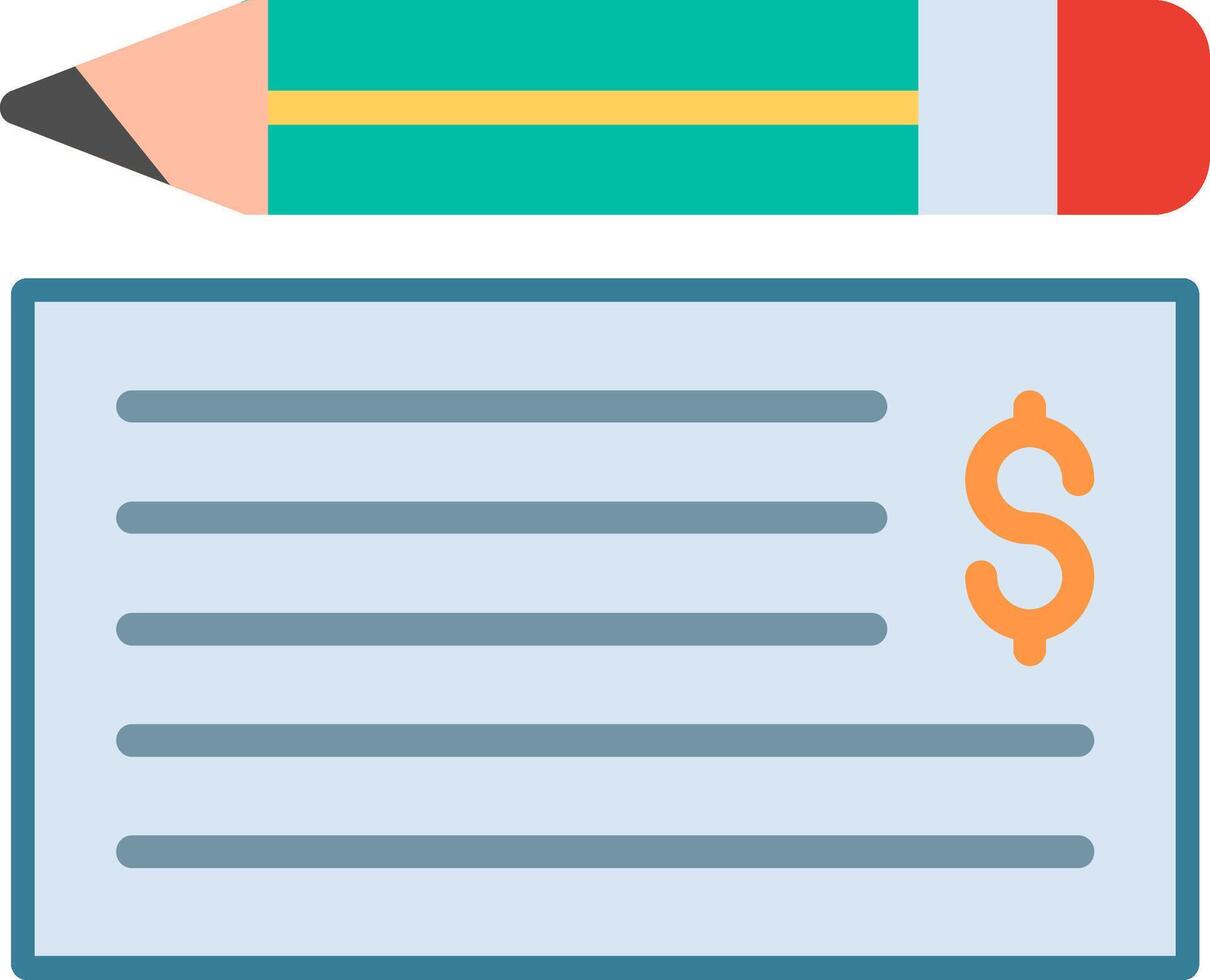 Bank Check Flat Illustration Icon Design vector