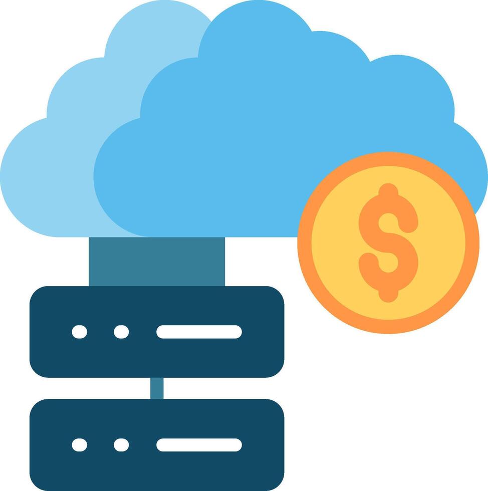 Cloud Database Flat Illustration Icon Design vector