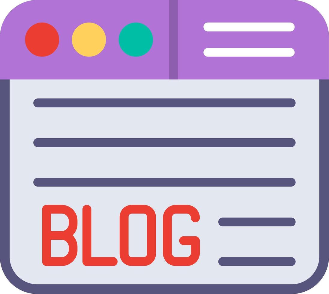 Blog Flat Illustration Icon Design vector