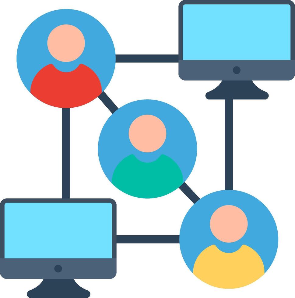 Network Flat Illustration Icon Design vector