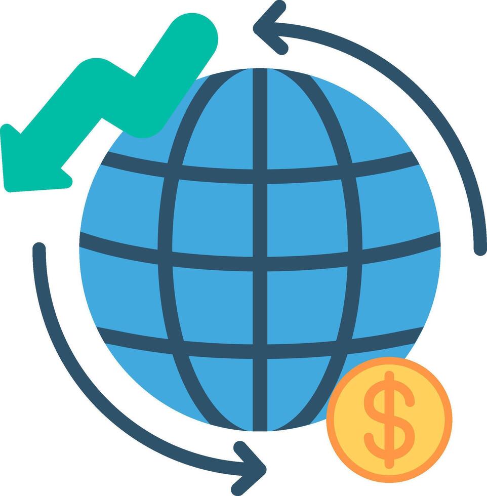 Global Economy Flat Illustration Icon Design vector