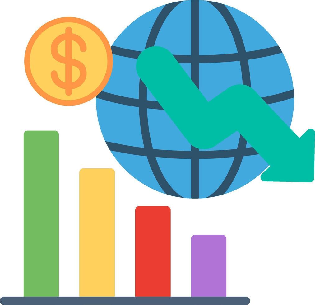 Economic Crisis Flat Illustration Icon Design vector