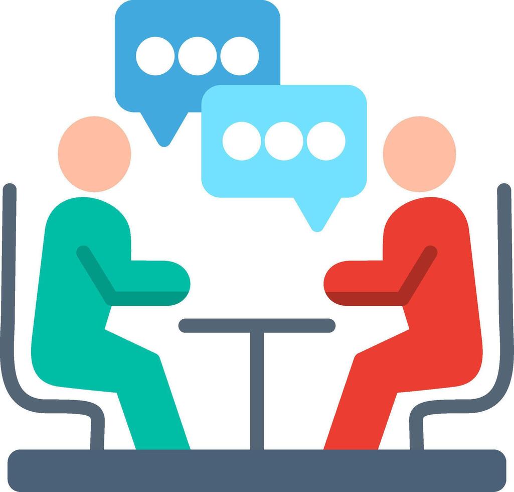 Meeting Flat Illustration Icon Design vector
