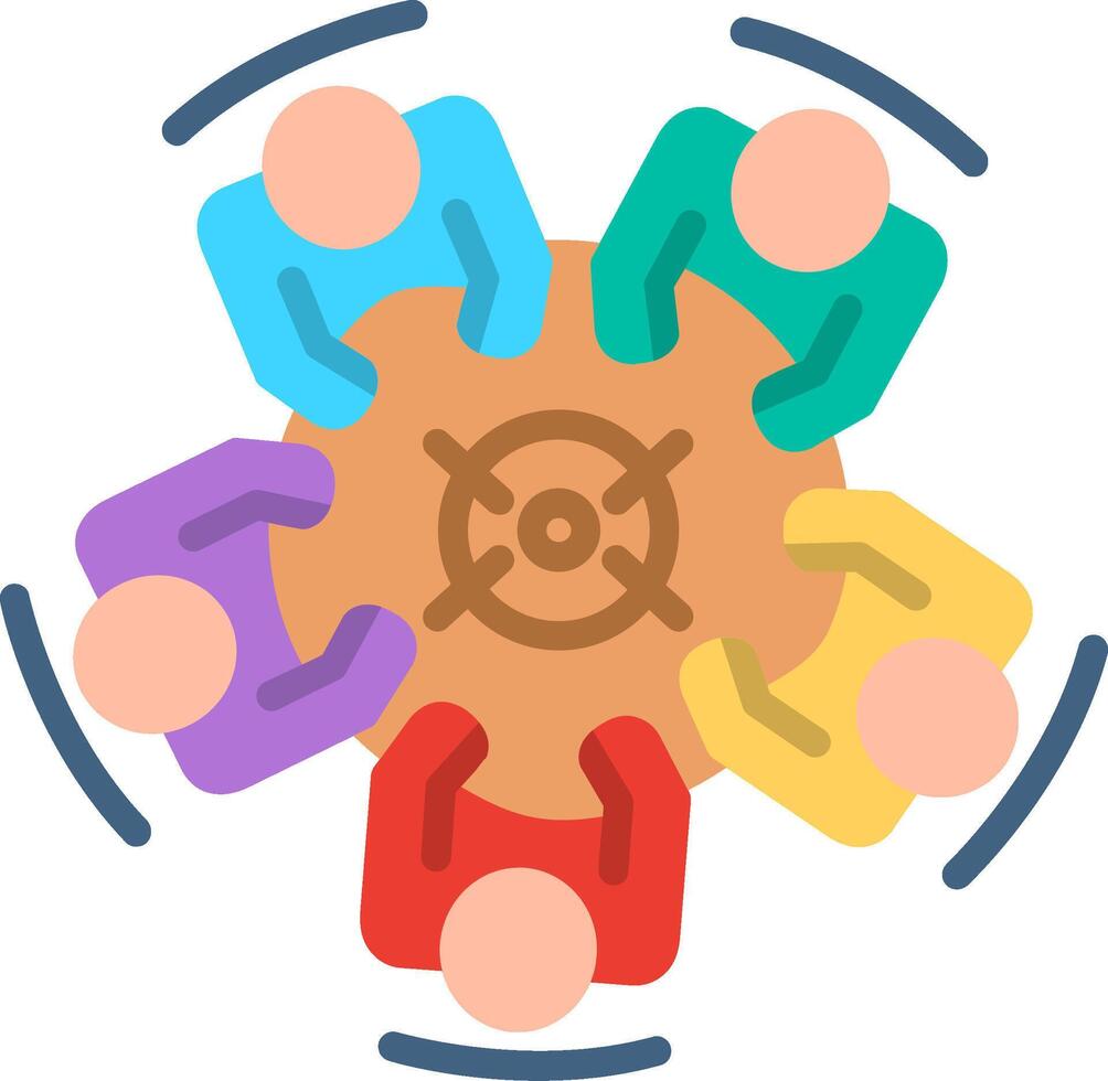 Round Table Flat Illustration Icon Design vector