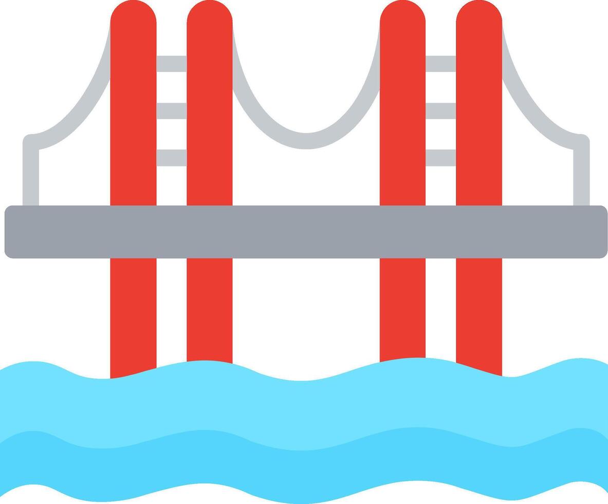 Bridge Flat Illustration Icon Design vector