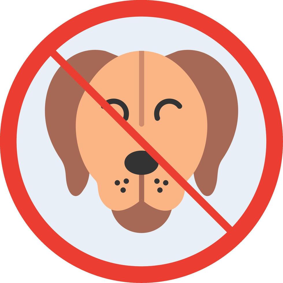 No Pets Flat Illustration Icon Design vector