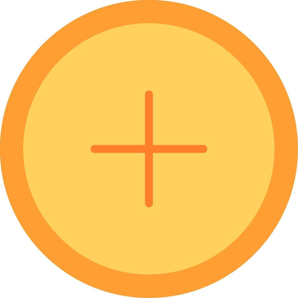 A yellow circle with an orange cross on it vector
