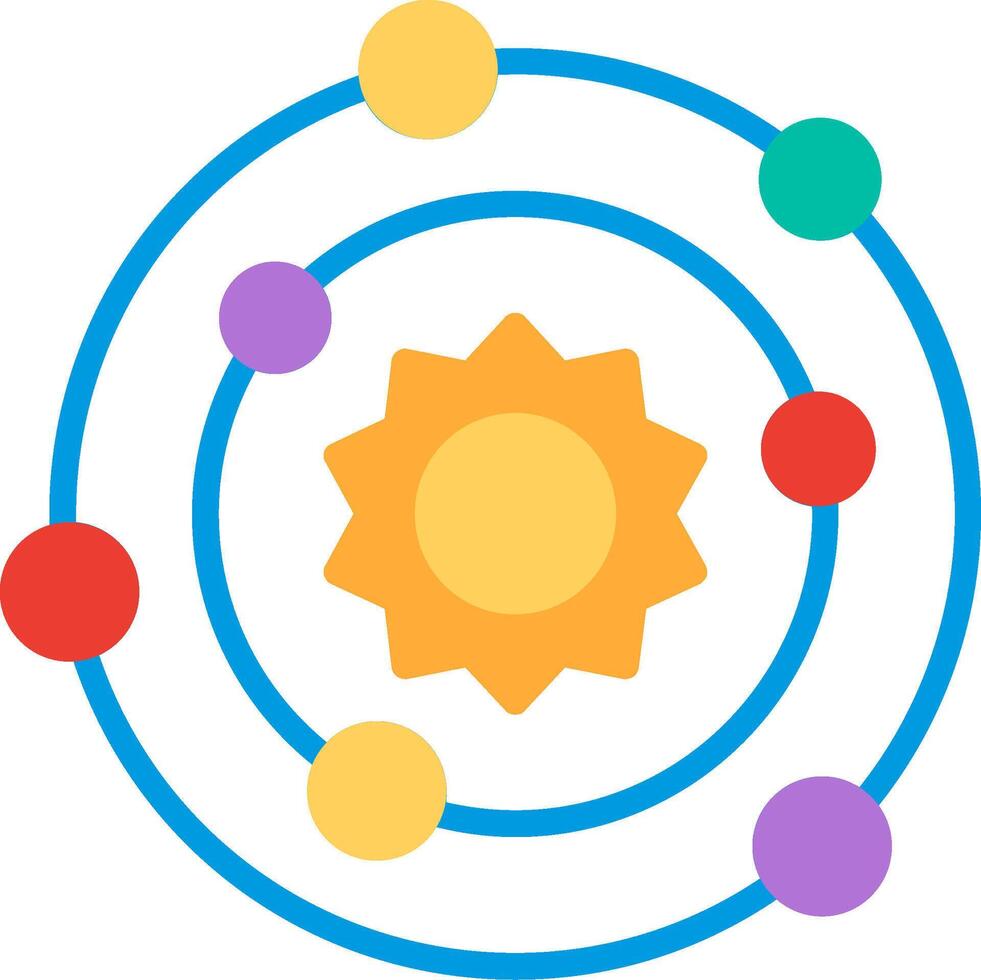 Solar System Flat Illustration Icon Design vector